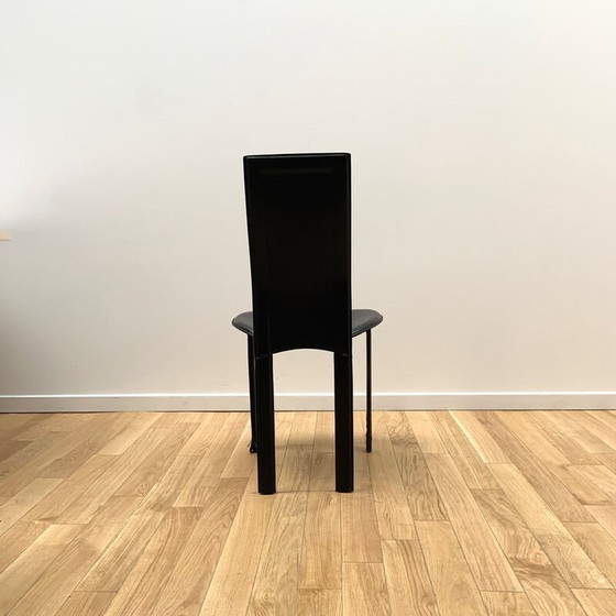 Image 1 of Chaise vintage "Elena b" en métal et cuir par Cattelian Italia, 1970