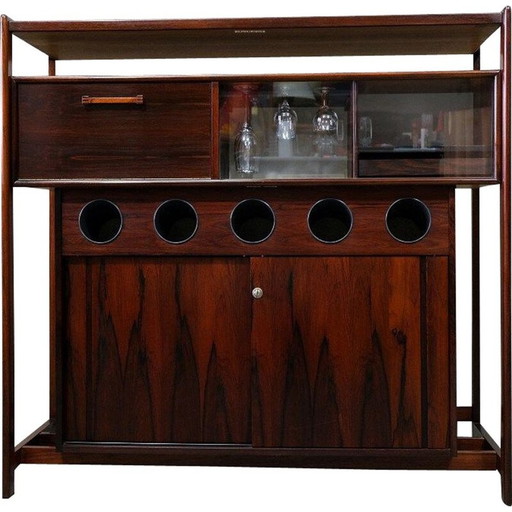 Bar sec vintage en palissandre par Erik Buch pour Dyrlund Danemark 1960s