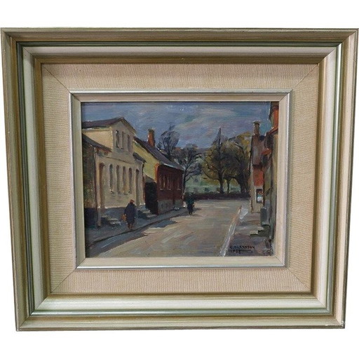 Peinture à l'huile moderne de Carl Oscar Larsson, Suède 1958