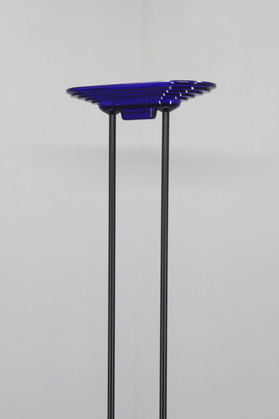 Image 1 of Lampadaire halogène 1970S avec abat-jour en verre ,Europe