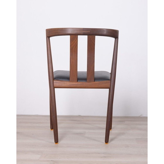 Image 1 of Paire de chaises vintage en teck et cuir noir, Danemark années 1960