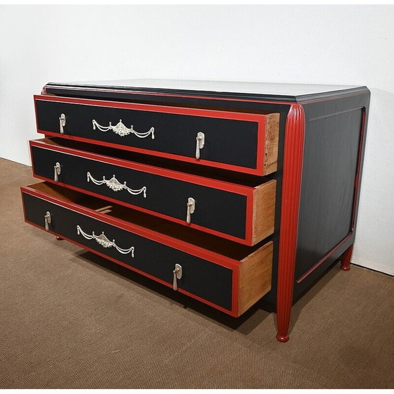 Image 1 of Ensemble de chambre à coucher vintage 5 pièces en bois peint