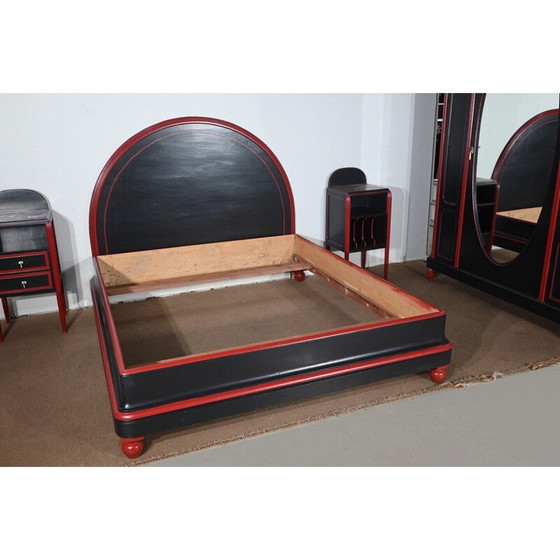 Image 1 of Ensemble de chambre à coucher vintage 5 pièces en bois peint