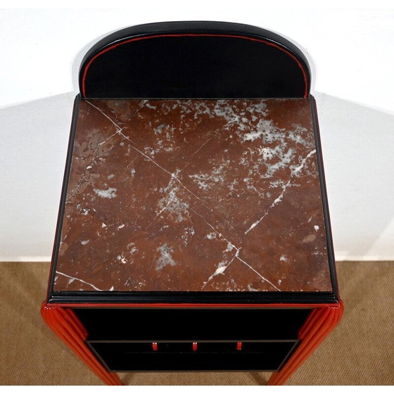 Image 1 of Ensemble de chambre à coucher vintage 5 pièces en bois peint