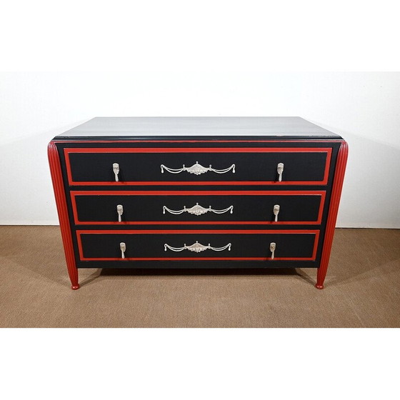 Image 1 of Ensemble de chambre à coucher vintage 5 pièces en bois peint