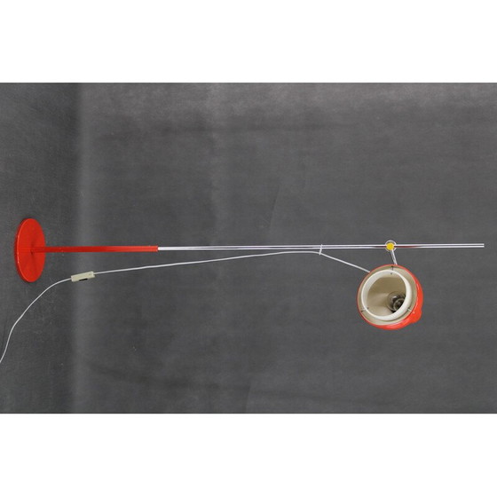 Image 1 of Lampadaire rouge vintage par Josef Hurka, Tchécoslovaquie 1970