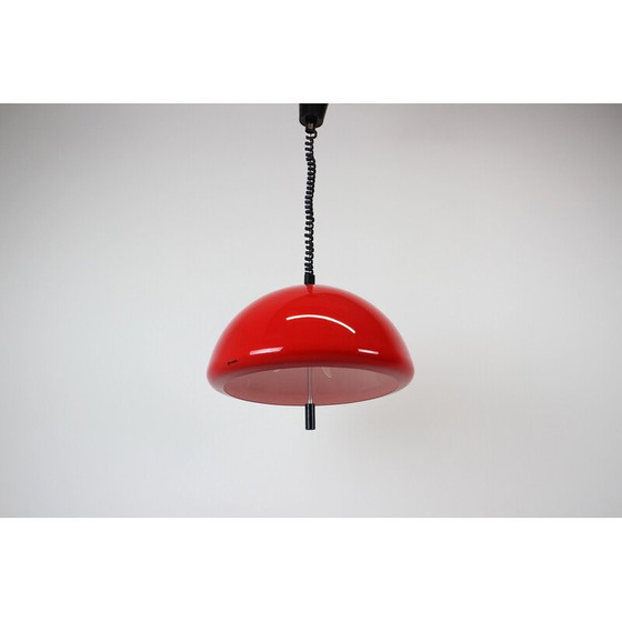 Image 1 of Lampe suspendue réglable en plastique et chrome par Meblo, Italie, années 1970