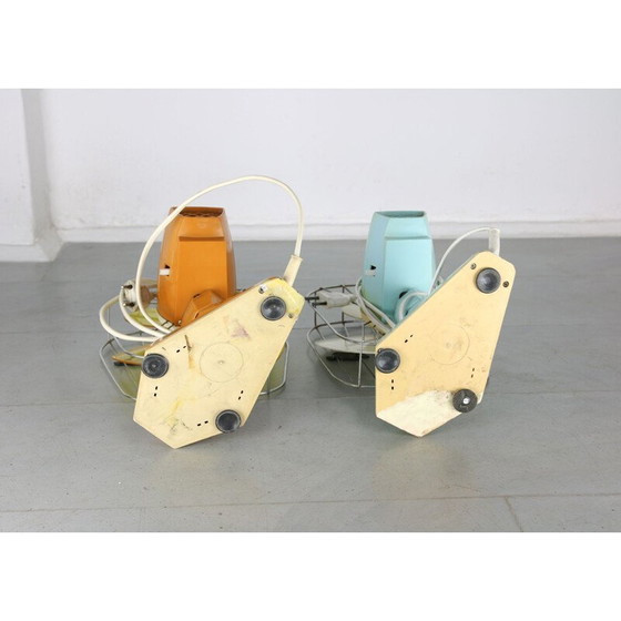 Image 1 of Paire d'éventails vintage colorés, Italie