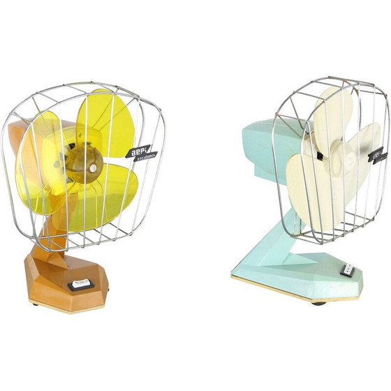 Image 1 of Paire d'éventails vintage colorés, Italie