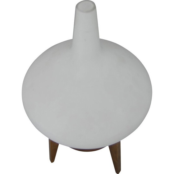 Image 1 of Lampe de table vintage en bois et verre par Uluv, Tchécoslovaquie années 1960