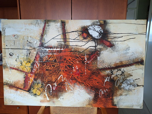  Dario Bosa : peinture "Free Rusty Spiritred", acrylique sur toile