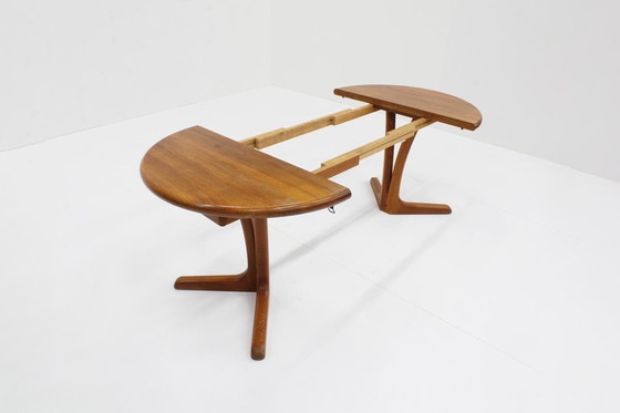 Image 1 of Vintage Danish Round Extendable Dining Table Solid Teak