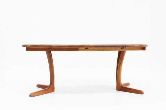 Image 1 of Vintage Danish Round Extendable Dining Table Solid Teak