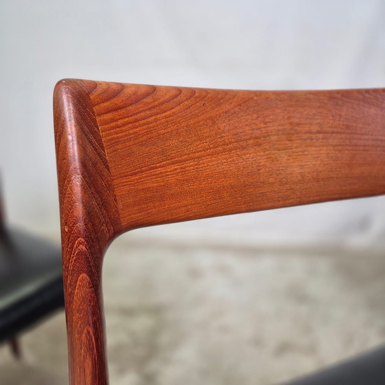 Image 1 of 4X Niels Møller Modèle 77 Chaise de salle à manger danoise vintage Teck