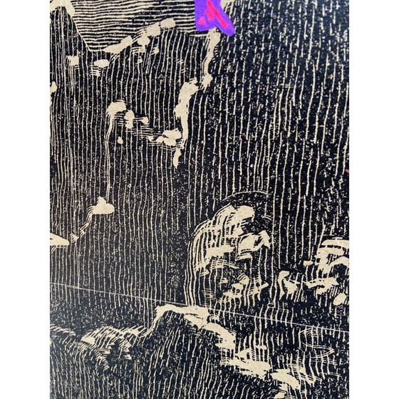 Image 1 of Acrylique sur toile vintage "Attaque" par Edmond Li Bellefroid, 2015