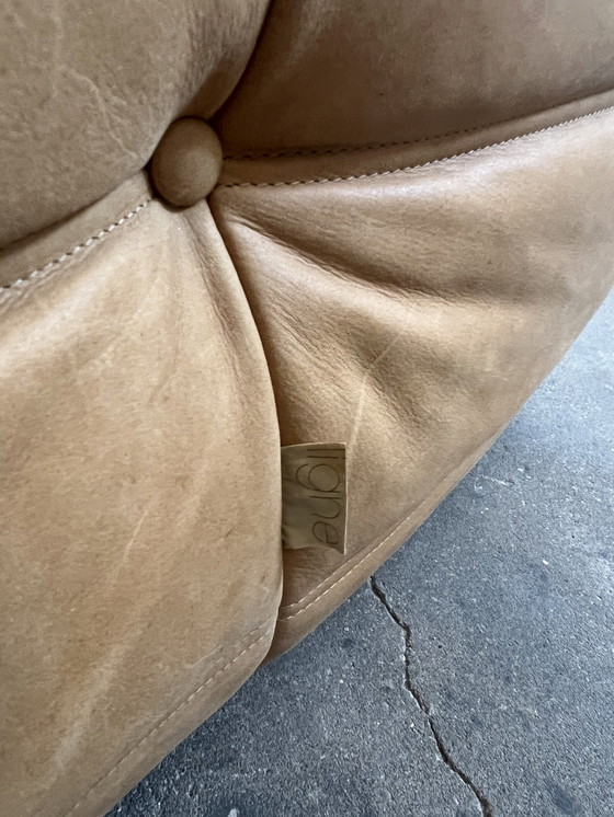 Image 1 of Togo Ligne Roset 2Seater With Footstool In Cognac Aniline Leather