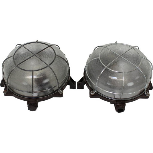 Paire de lampes de plafond vintage, Tchécoslovaquie années 1960