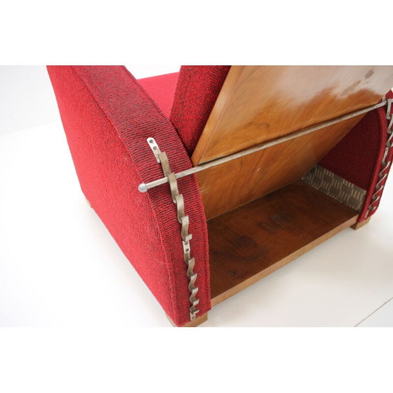 Image 1 of Fauteuil vintage en bois et tissu modèle H-282 par Jindřich Halabala, Tchécoslovaquie 1945