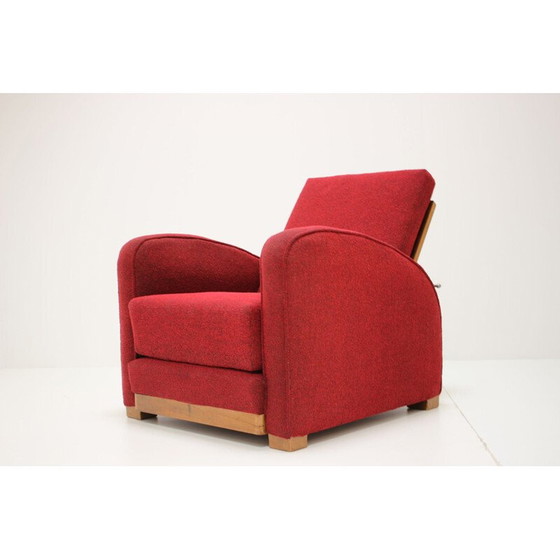 Image 1 of Fauteuil vintage en bois et tissu modèle H-282 par Jindřich Halabala, Tchécoslovaquie 1945