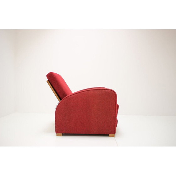 Image 1 of Fauteuil vintage en bois et tissu modèle H-282 par Jindřich Halabala, Tchécoslovaquie 1945