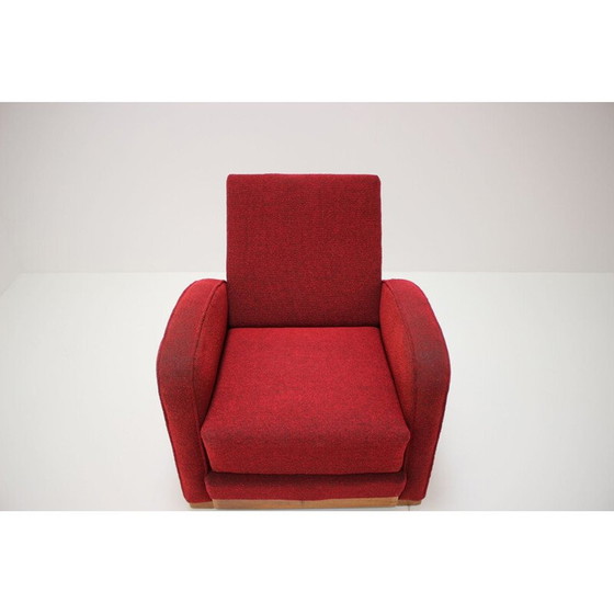 Image 1 of Fauteuil vintage en bois et tissu modèle H-282 par Jindřich Halabala, Tchécoslovaquie 1945