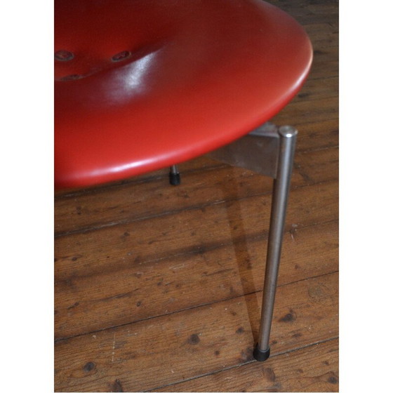 Image 1 of Paire de tabourets vintage en vinyle rouge et noir par Uno & Östen Kristiansson pour Luxus 1962s