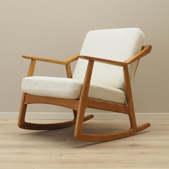 Image 1 of Chaise à bascule en chêne, Design danois, 1960S, Designer : H. Brockmann Petersen, Production : Randers Møbelfabrik