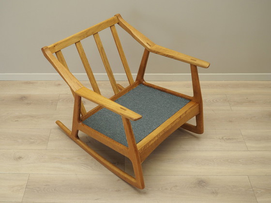 Image 1 of Chaise à bascule en chêne, Design danois, 1960S, Designer : H. Brockmann Petersen, Production : Randers Møbelfabrik