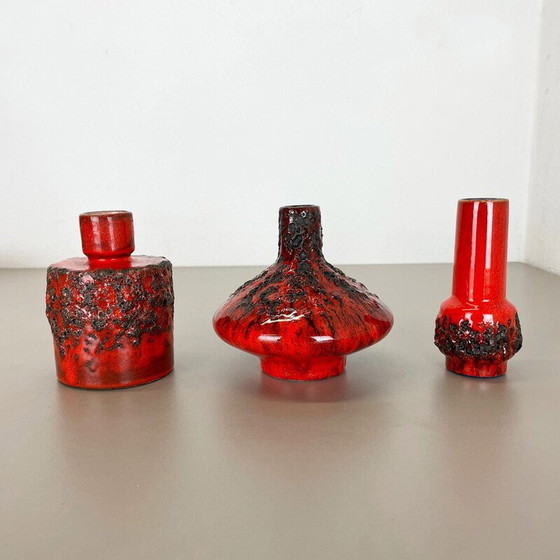 Image 1 of Ensemble de 3 vases en céramique vintage par Otto Keramik, Allemagne, années 1970