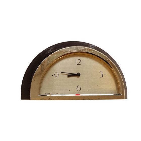 Image 1 of Horloge de cheminée à quartz en plastique et plexiglas pour Seiko, Japon 1980