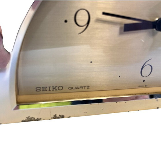 Image 1 of Horloge de cheminée à quartz en plastique et plexiglas pour Seiko, Japon 1980