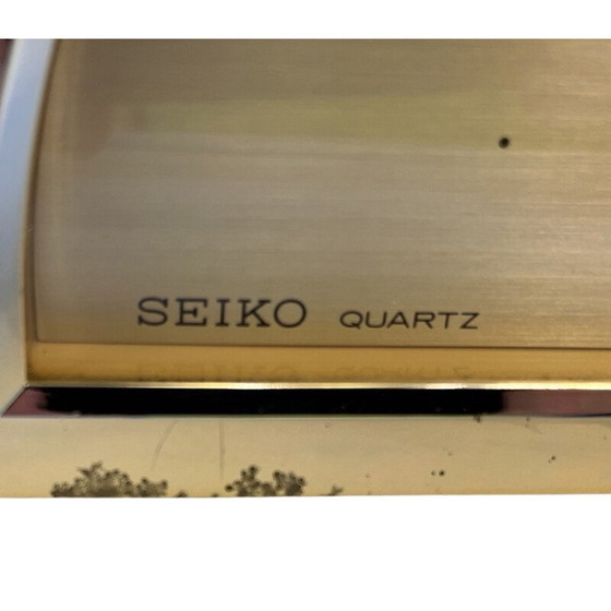 Image 1 of Horloge de cheminée à quartz en plastique et plexiglas pour Seiko, Japon 1980