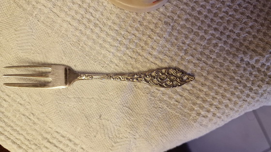 Image 1 of Fourchettes à pâtisserie vintage Ajour Motif