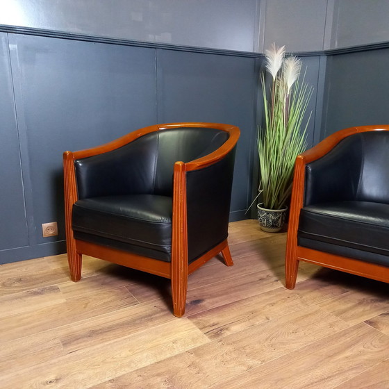 Image 1 of Fauteuil club vintage bleu foncé 1 de 2