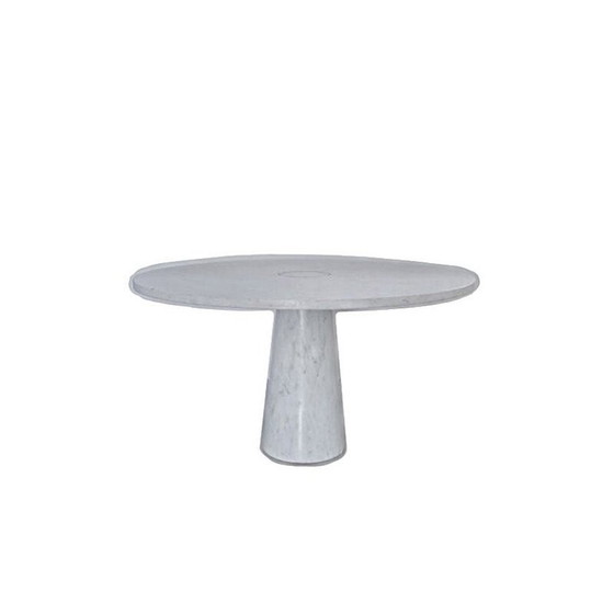 Image 1 of Table de salle à manger ronde Eros en marbre blanc de Carrare par Angelo Mangiarotti, Italie, années 1970