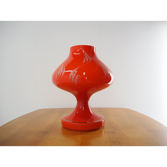 Image 1 of Lampe de table vintage en verre rouge de Stepan Tabera, 1970