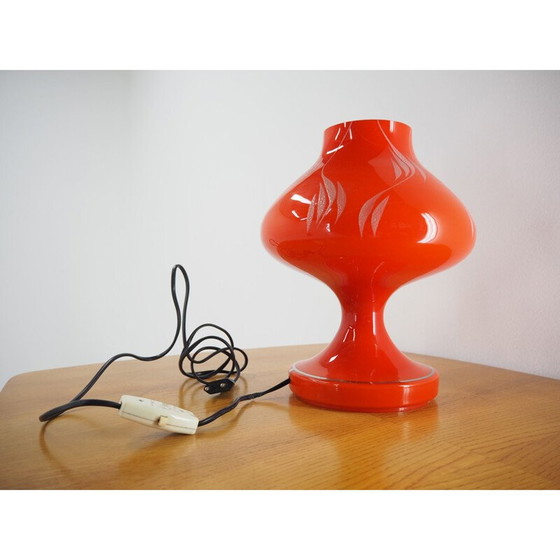 Image 1 of Lampe de table vintage en verre rouge de Stepan Tabera, 1970