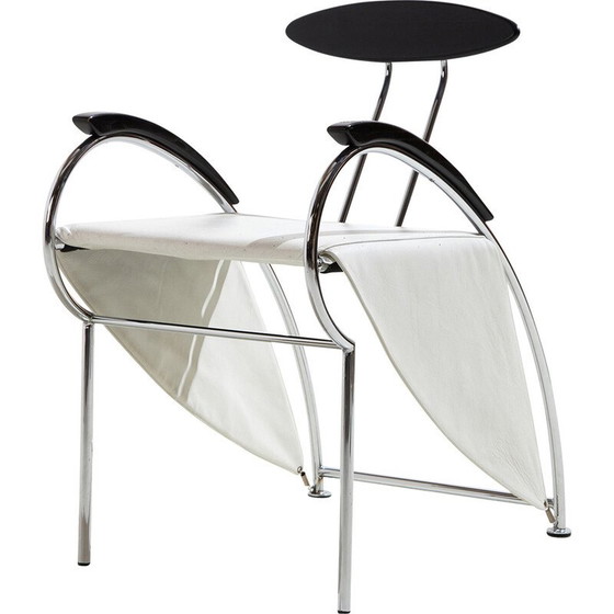 Image 1 of Fauteuil vintage "Notorious" en acier chromé et cuir par Massimo Iosa Ghini pour Moroso, Italie 1980