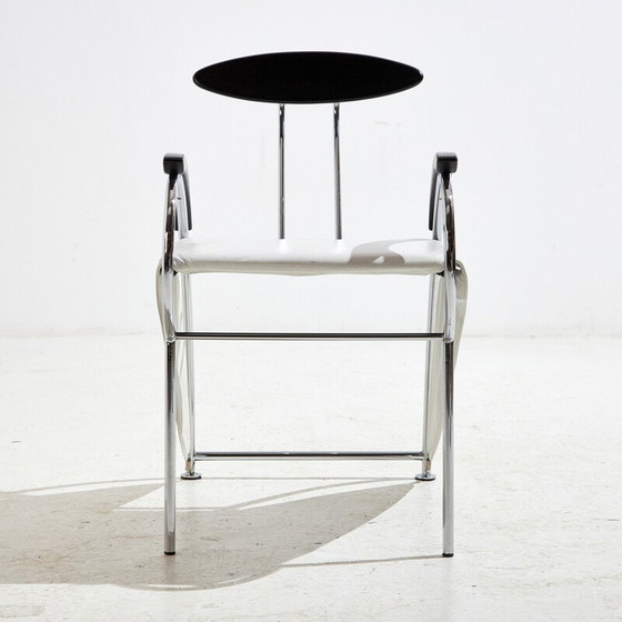 Image 1 of Fauteuil vintage "Notorious" en acier chromé et cuir par Massimo Iosa Ghini pour Moroso, Italie 1980