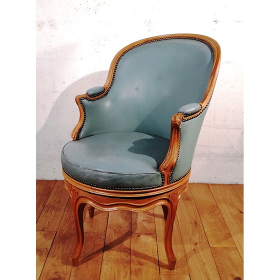 Image 1 of Fauteuil pivotant en cuir vintage