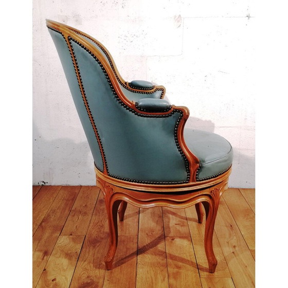 Image 1 of Fauteuil pivotant en cuir vintage