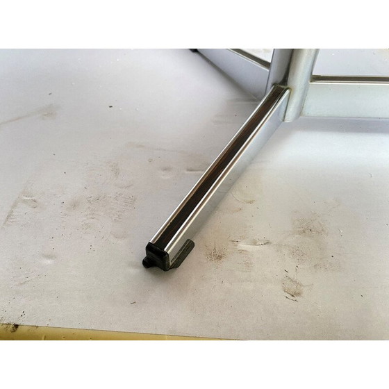 Image 1 of Table basse vintage en céramique bleue et acier chromé pour Vallauris, 1960