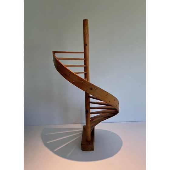 Image 1 of Escalier vintage de la Maîtrise en sapin, 1950
