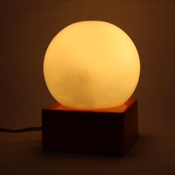 Image 1 of Lampe à poser vintage en céramique orange