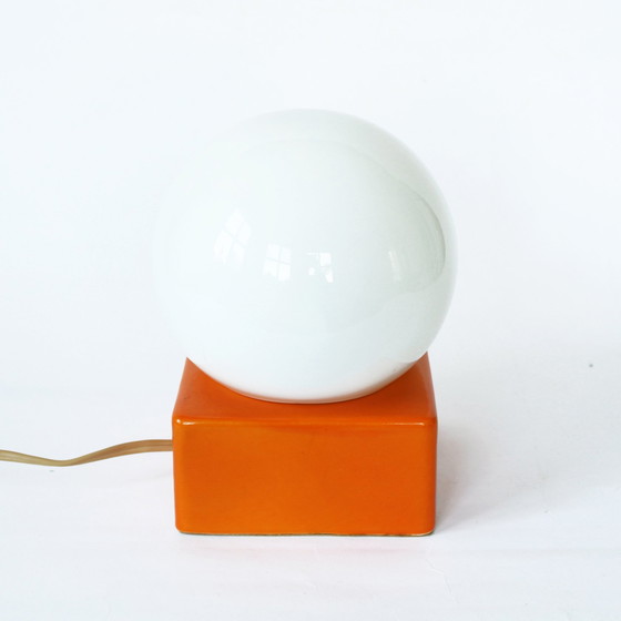 Image 1 of Lampe à poser vintage en céramique orange