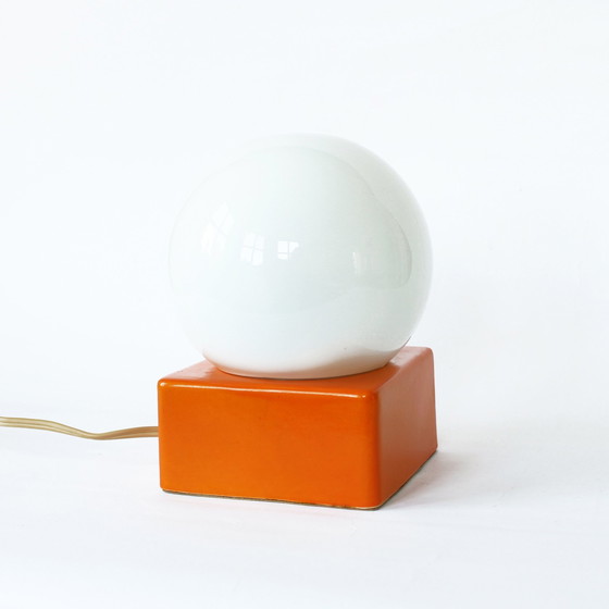 Image 1 of Lampe à poser vintage en céramique orange