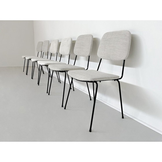 Image 1 of Ensemble de 6 chaises vintage, Italie, 1960