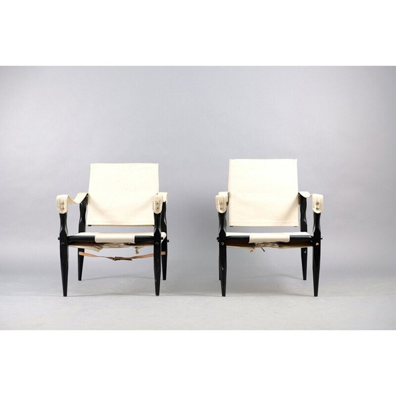 Image 1 of Paire de fauteuils Safari vintage en bois de chêne par Wilhelm Kienzle pour Wohnbedarf, Suisse 1949