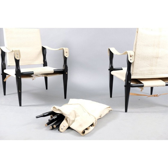 Image 1 of Paire de fauteuils Safari vintage en bois de chêne par Wilhelm Kienzle pour Wohnbedarf, Suisse 1949