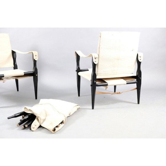 Image 1 of Paire de fauteuils Safari vintage en bois de chêne par Wilhelm Kienzle pour Wohnbedarf, Suisse 1949